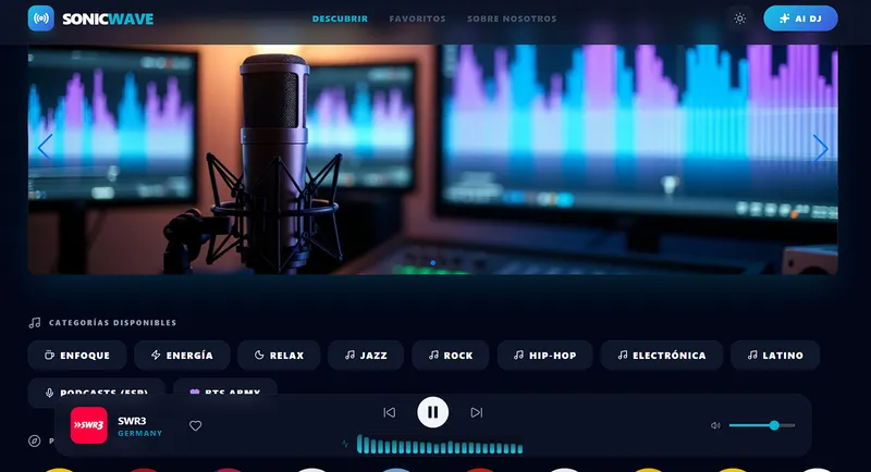 SonicWave Radio - Aplicación de radio online