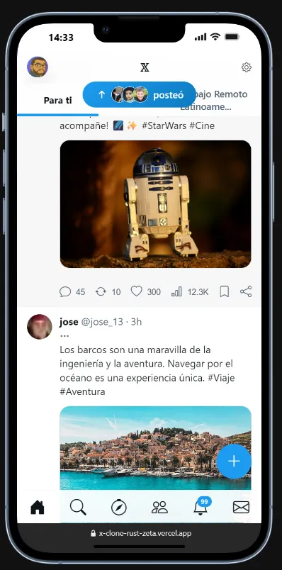 Clon X (Twitter) - UI Sandbox